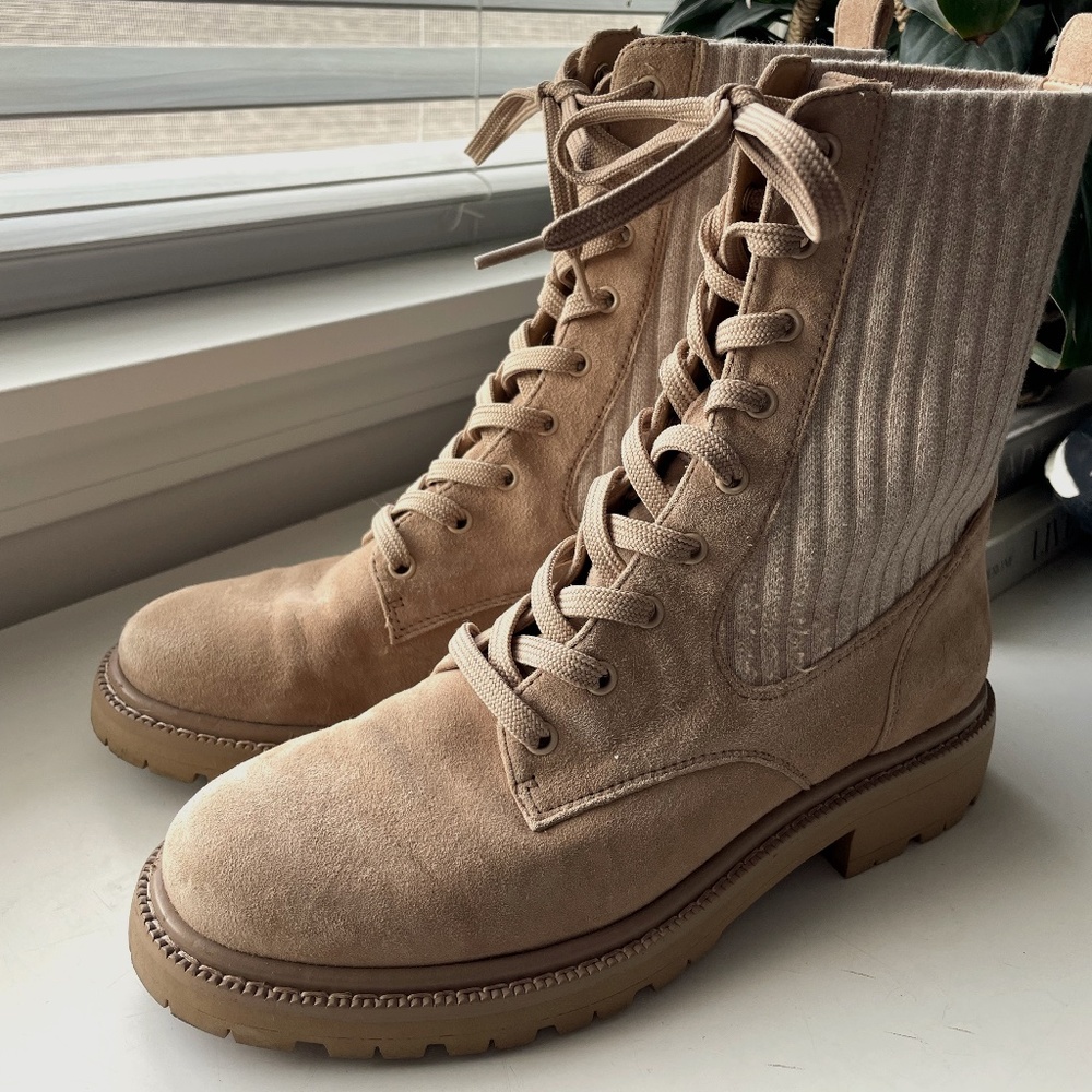 Sam Edelman Lydell Combat Boots Sesame
